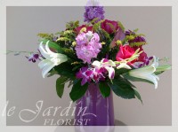 Purple Rain Flower Arrangement | Le Jardin Florist