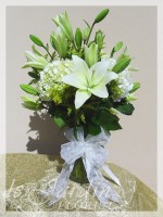 Peaceful White Funeral / Sympathy Flower Arrangement | Le Jardin Florist